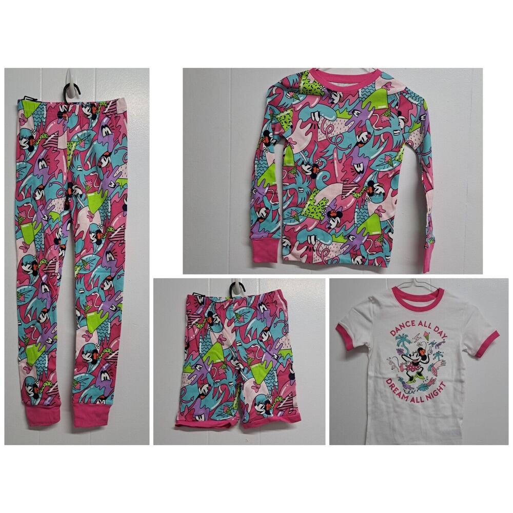 Disney Minnie Mouse Girl's 4-Piece Cotton 100% Pajama Set Sz L(10)